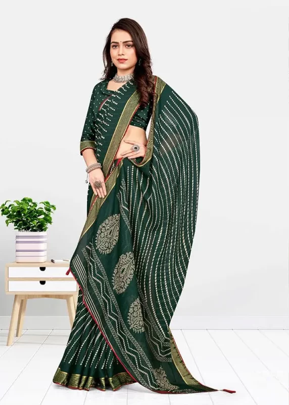 Green Georgette Saree