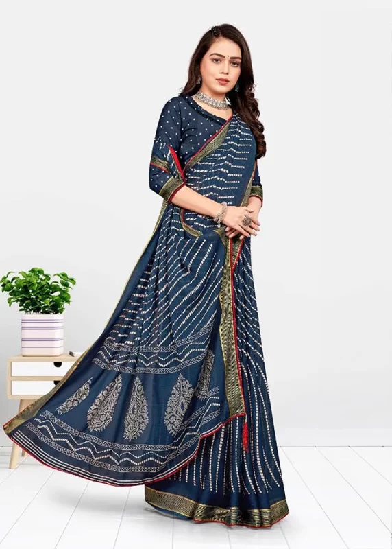 Blue Georgette Saree