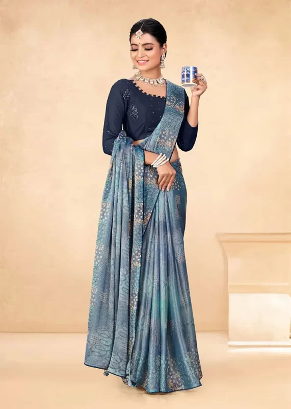 Blue Brasso Silk Saree