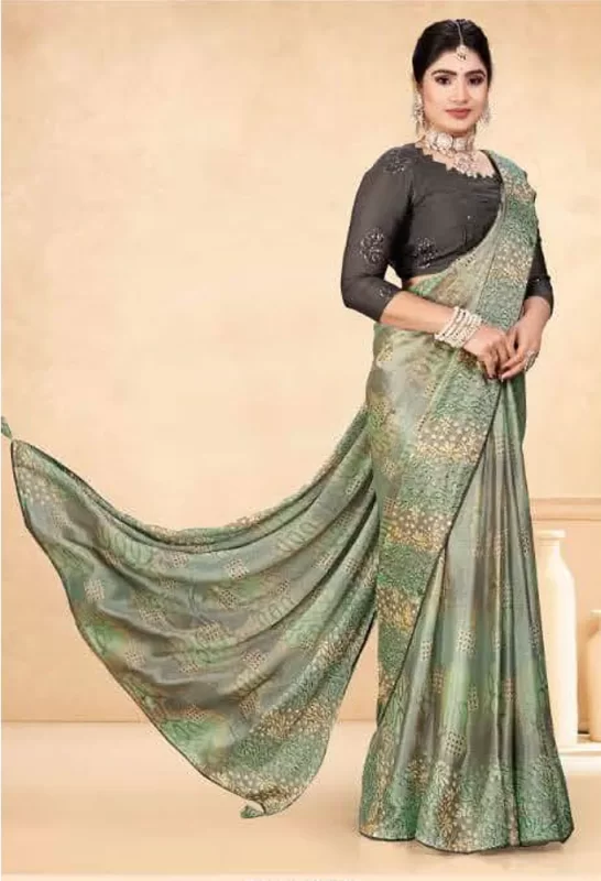 Green Brasso Silk Saree