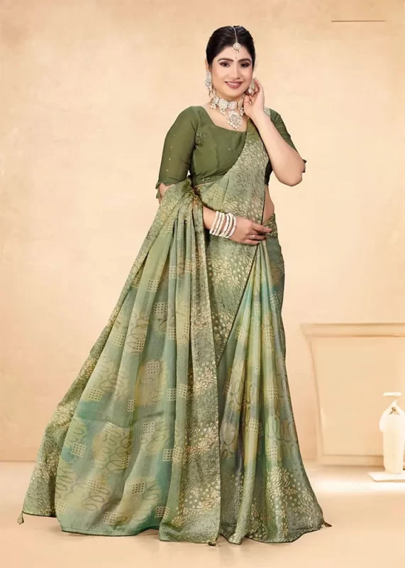 Light Green Brasso Silk Saree