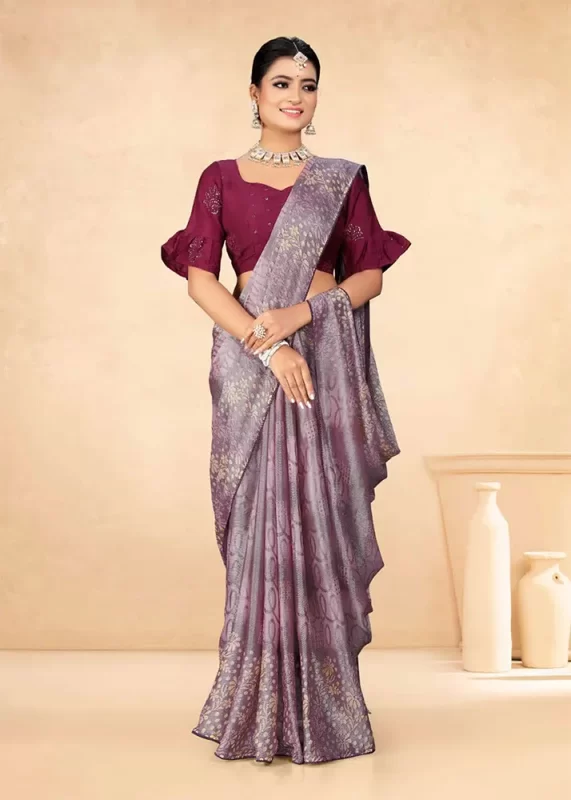 Purple Brasso Silk Saree