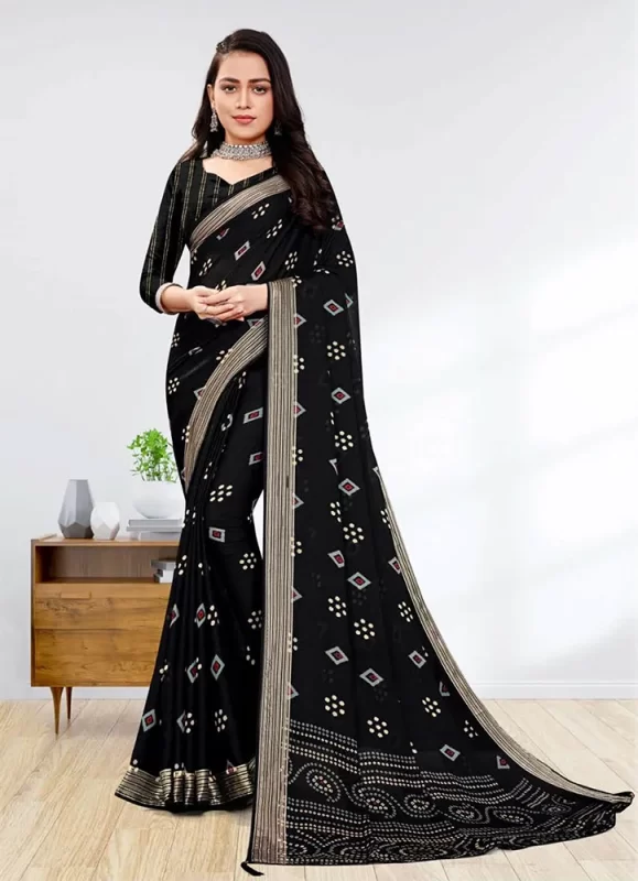 Black Georgette Saree