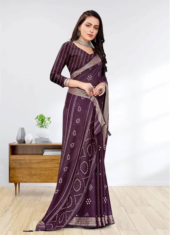 Maroon Georgette Saree