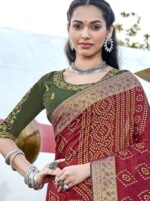 Red Soft Silk Jacquard Saree