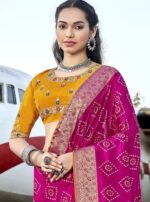 Pink Soft Silk Jacquard Saree