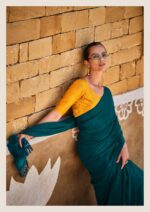 Green Black Soft Silk Saree