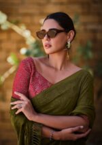 Reddish-Brown Soft Silk Saree