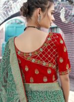 Green Georgette Moss Saree