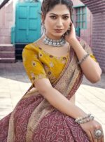 Maroon Georgette Moss Saree