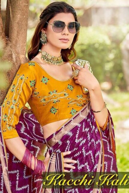 Moss Mello Georgette Saree
