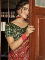 Maroon Soft Silk-Jequard Sarees