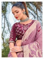 Pink Soft reshmi cotton jequard Saree