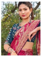 Red Soft reshmi cotton jequard Saree