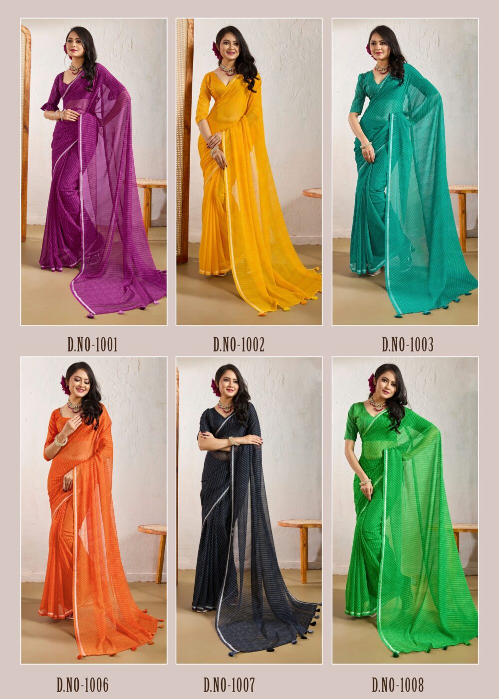 marwadi color chiffon leheriya saree